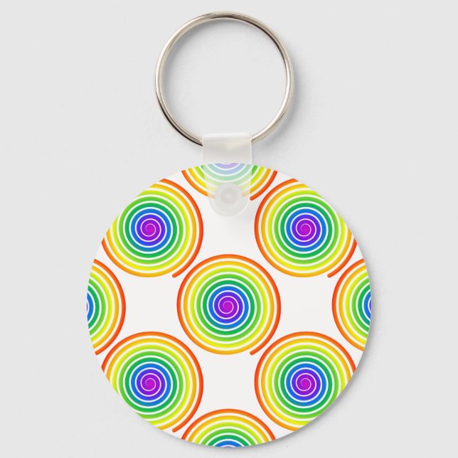 Rainbow Spiral Pattern Keychain (Front)