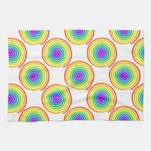 Rainbow Spiral Pattern Kitchen Towel