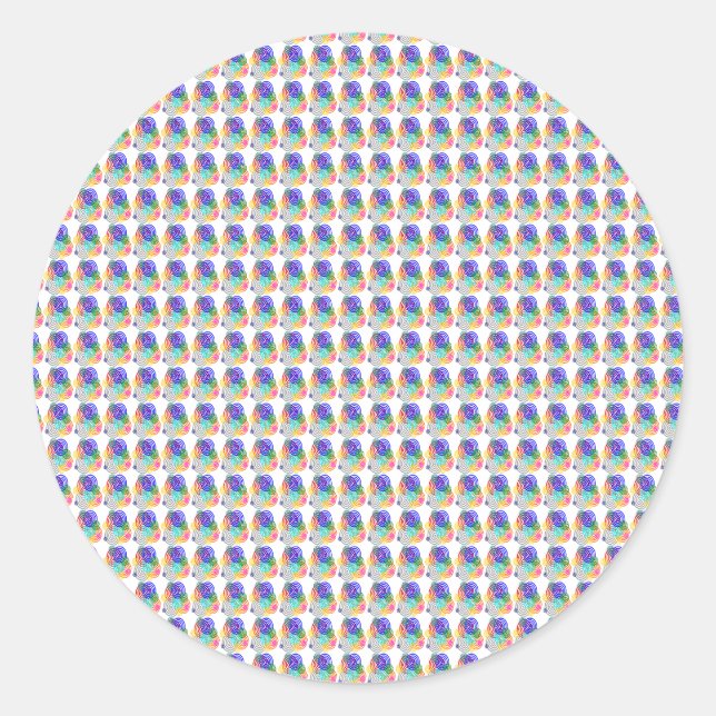 Rainbow Spiral Pattern Round Stickers (Front)