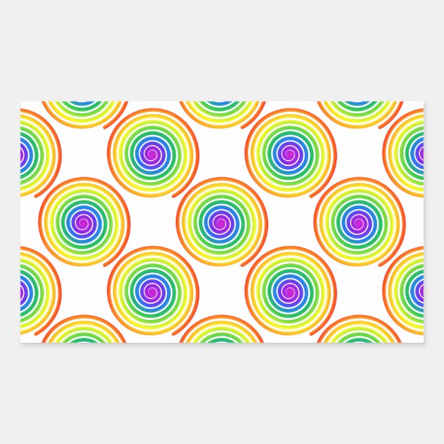 Rainbow Spiral Pattern Sticker (Front)