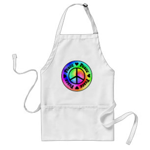 Rainbow Spiral Peace & Love Apron
