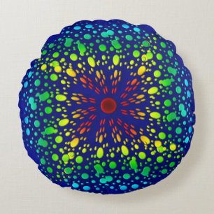 Rainbow spiral. round pillow