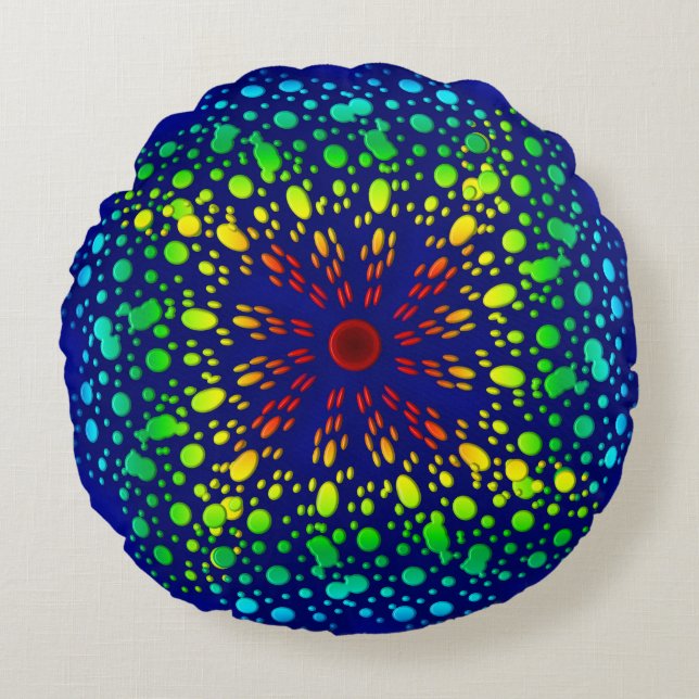 Rainbow spiral. round pillow (Front)