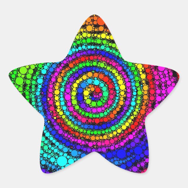 Rainbow Spiral Star Sticker (Front)