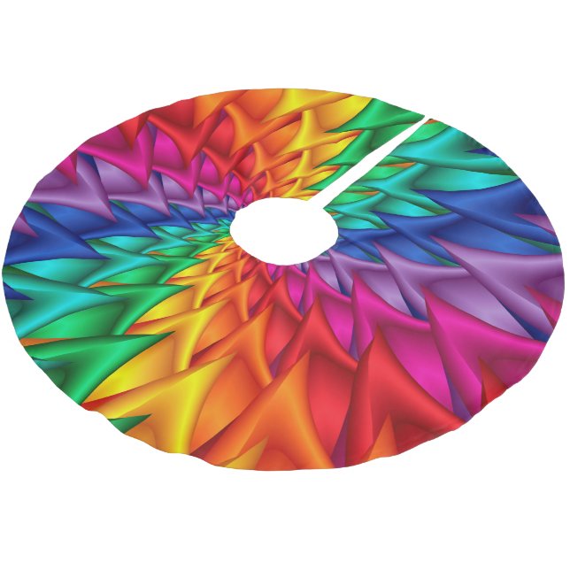Rainbow Spiral Thorns Tree Skirt (Angled)