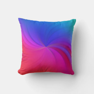 Rainbow Spiral Throw Pillow