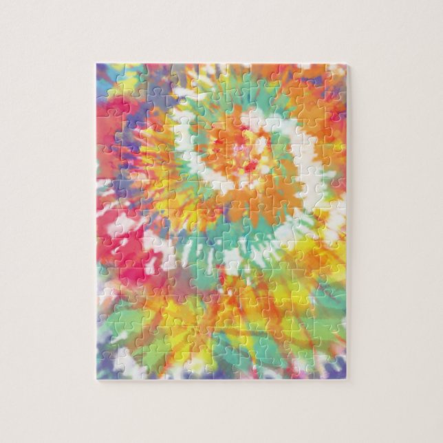 Rainbow Spiral Tie Dye 8x10 Jigsaw Puzzle (Vertical)
