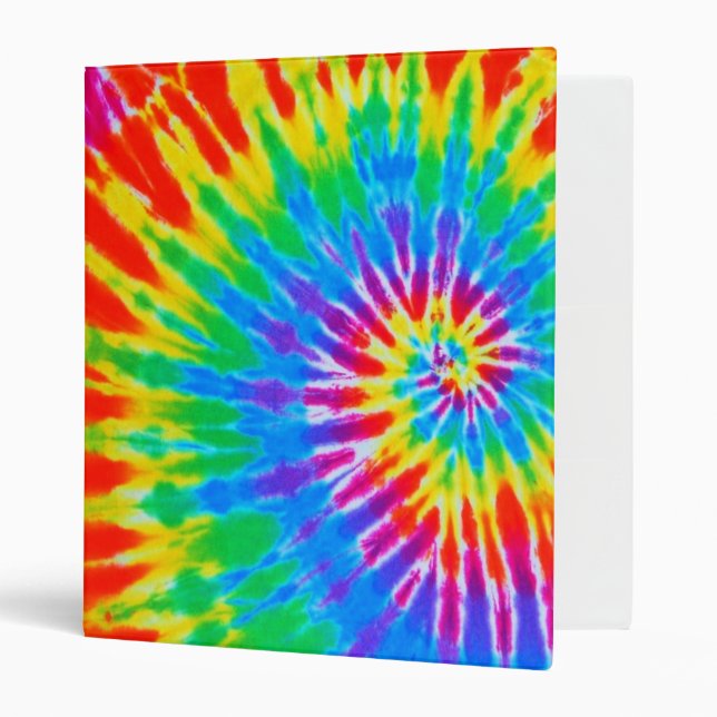Rainbow Spiral Tie Dye Binder (Front/Inside)