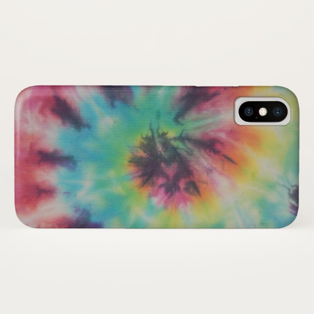 Rainbow Spiral Tie Dye fluorescent Case-Mate iPhone Case (Back (Horizontal))