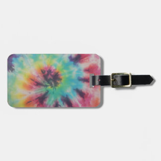Rainbow Spiral Tie Dye fluoresent Luggage Tag