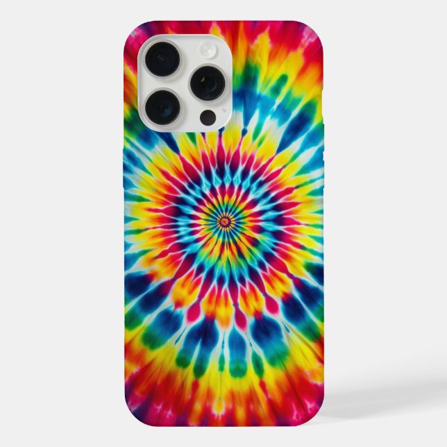Rainbow Spiral, Tie-dye iPhone Case (Back)