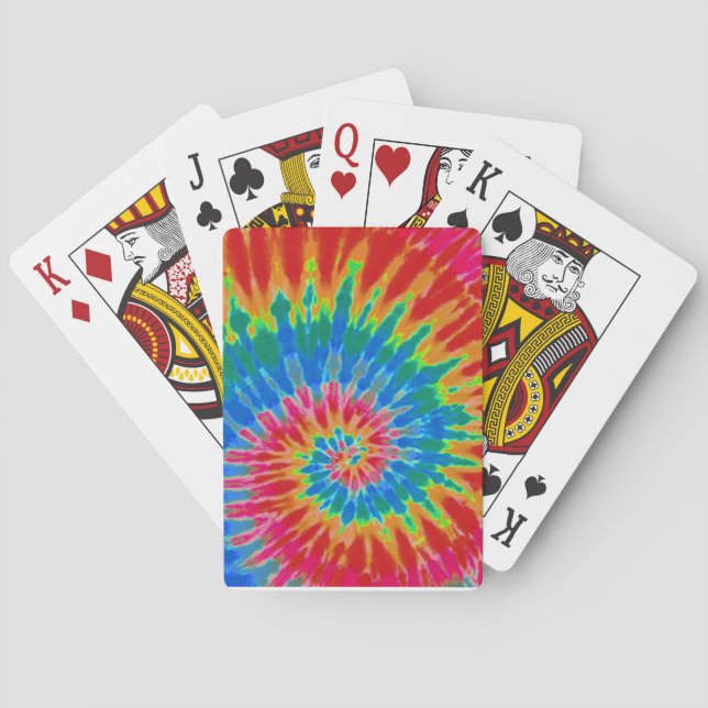 Rainbow Spiral Tie Dye Playing Cards (Back)