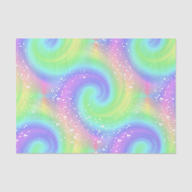 Rainbow Spiral Wave Spattered Tissue Paper (Front)