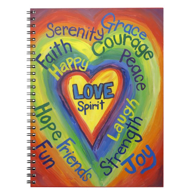 Rainbow Spirit Heart Love Art Journal Carnet (Devant)