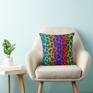 Rainbow Splash 16x16 Throw Pillow