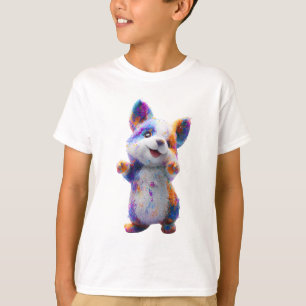 Rainbow Splash Artistic Puppy Corgi Kids T-Shirt