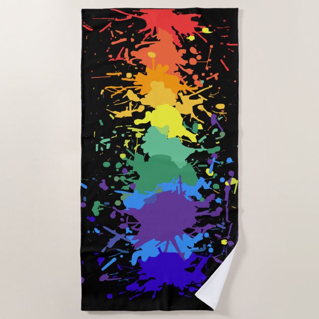 RAINBOW SPLASH BEACH TOWEL (Front)