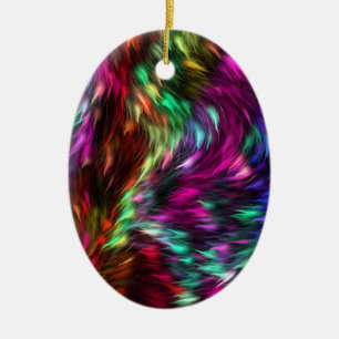 Rainbow Splash Ceramic Ornament