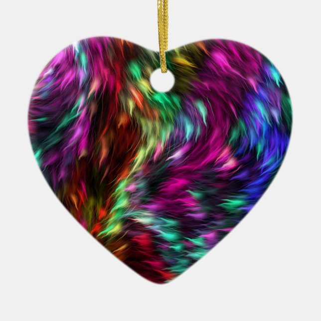 Rainbow Splash Ceramic Ornament (Front)