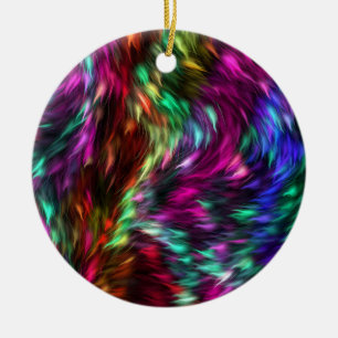 Rainbow Splash Ceramic Ornament