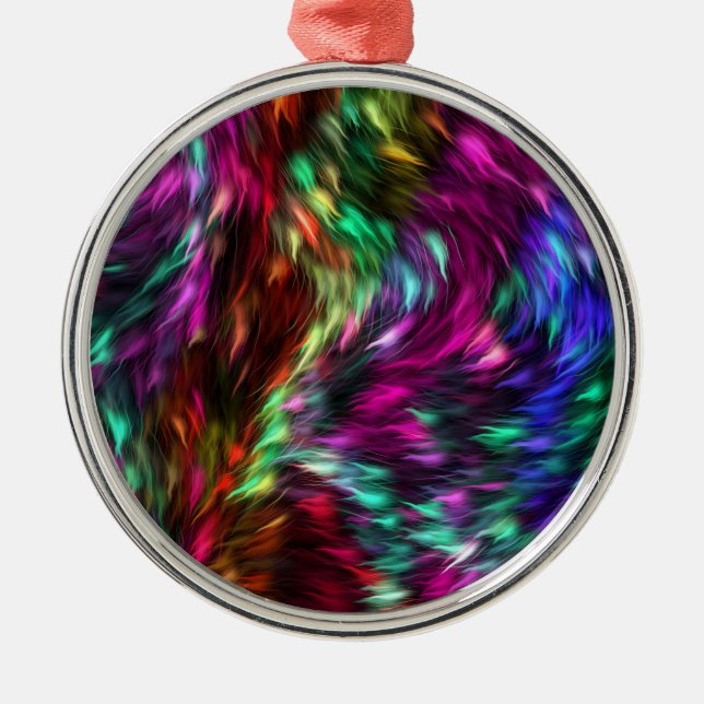 Rainbow Splash Metal Ornament (Front)