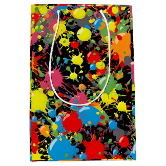 Rainbow Splash Paint Droplets PD Medium Gift Bag