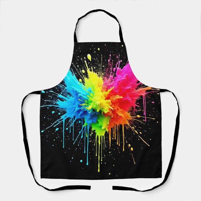 Rainbow Splash Powder Art Apron (Front)