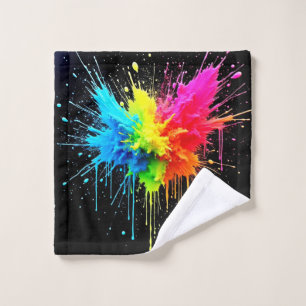 Rainbow Splash Powder Art Bath Towel Set