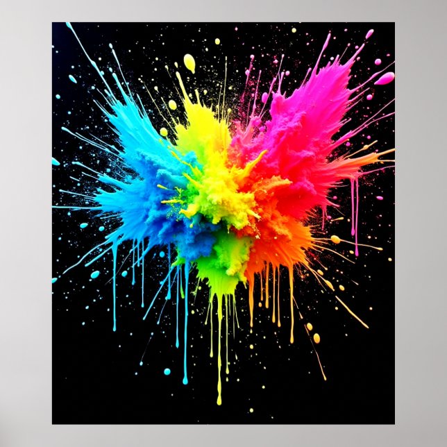 Rainbow Splash Powder Art Poster (Front)