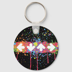 Rainbow Splatter Arrows Keychain