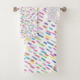 Rainbow Splatter  Bath Towel Set