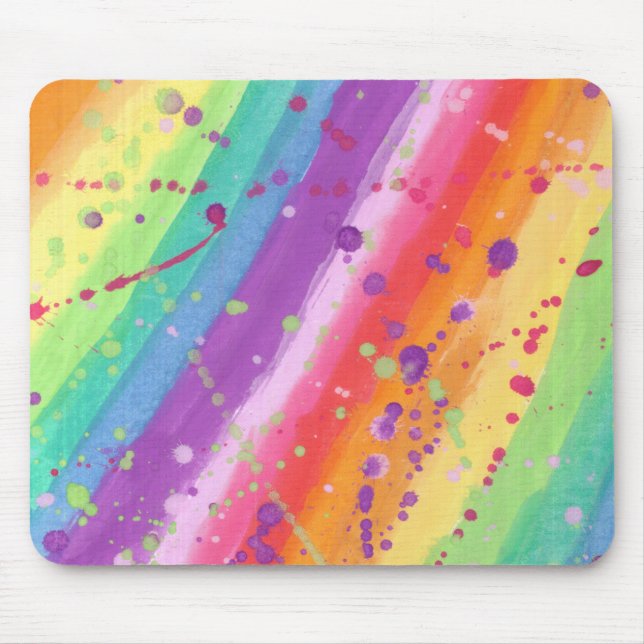 Rainbow Splatter Mouse Pad (Front)