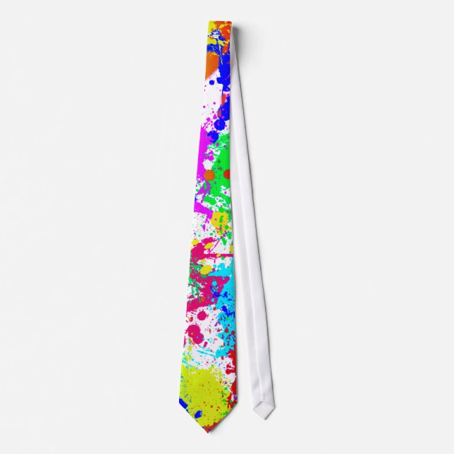 Rainbow Splatter Tie (Front)