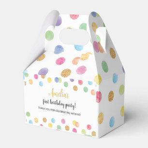 Rainbow Spot Pastel Favour Box Birthday Party