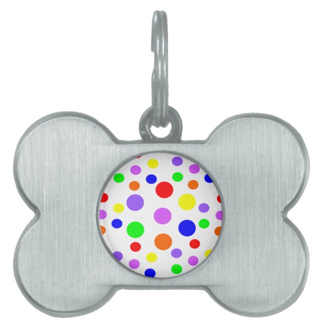 Rainbow Spots Pet Tag (Front)