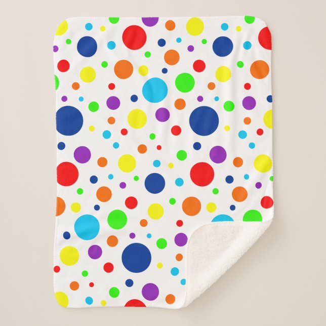 Rainbow Spots Sherpa Blanket (Front)
