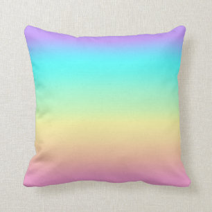 Rainbow Spring Pastels in Gradient Stripes Throw Pillow