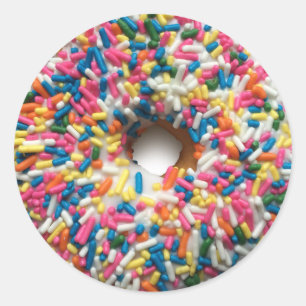 Rainbow Sprinkle Doughnut round stickers