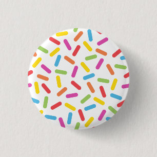 Rainbow Sprinkles 1 Inch Round Button