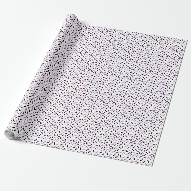 Rainbow Sprinkles Ace Asexual Pride Flag Wrapping Paper (Unrolled)