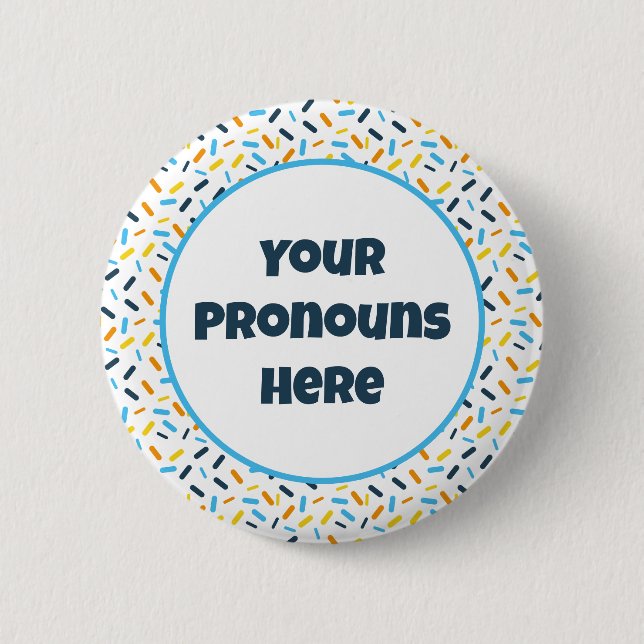 Rainbow Sprinkles AroAce Sunset Pride Flag 2 Inch Round Button (Front)