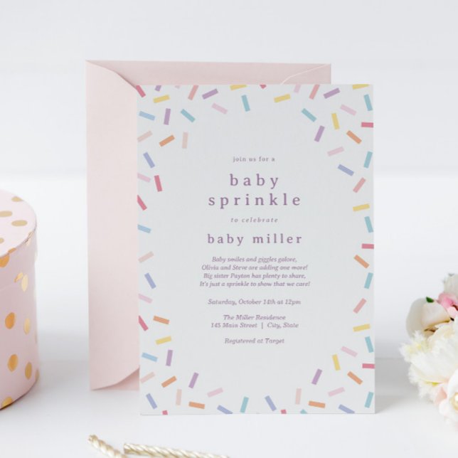 Rainbow Sprinkles Baby Sprinkle Invitation (Creator Uploaded)