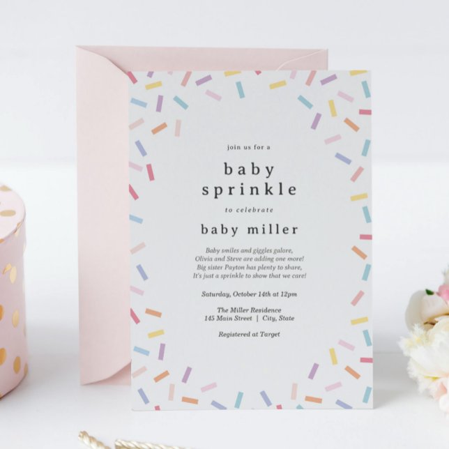 Rainbow Sprinkles Baby Sprinkle Invitation (Creator Uploaded)
