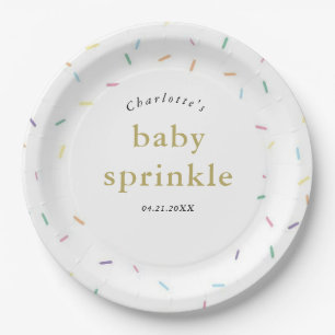 Rainbow Sprinkles Baby Sprinkle Invitation Paper Plate