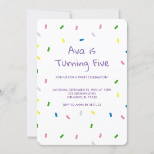 Rainbow Sprinkles Birthday Pattern Invitation