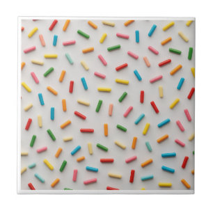 Rainbow Sprinkles Colorful Pattern Tile