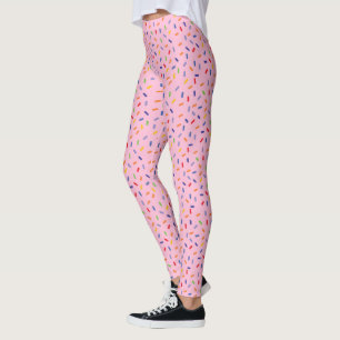 Rainbow Sprinkles Colourful Confetti Light Pink Leggings