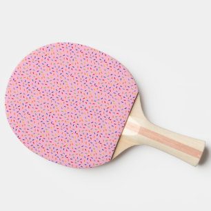 Rainbow Sprinkles Colourful Confetti Light Pink Ping Pong Paddle