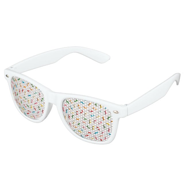 Rainbow Sprinkles Colourful Pattern Retro Sunglasses (Angled)
