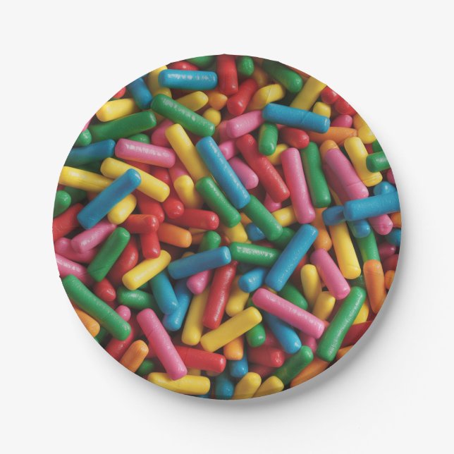 Rainbow sprinkles paper plate (Front)